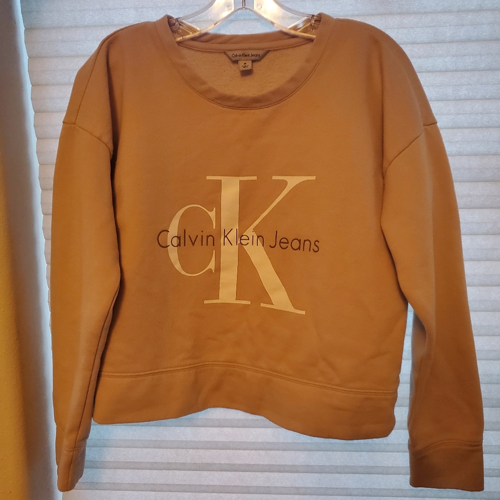 Calvin Klein Jean's beige logo crewneck sweatshirt